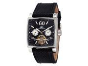 Mens 20 Jewel Automatic Multi Function Timepiece by Adee Kaye Silver tone Black dial