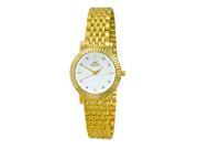 Womens Swiss Stainless Steel Crystal Watch Design by Adee Kaye Gold tone Silver dial