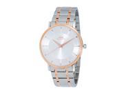 Mens Swiss All Stainless Steel Watch Design by Oniss 2 tone Silver Rose tone Silver