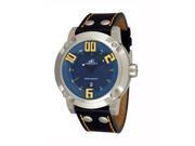 Adee Kaye Mens 10 ATM Sporty Design Color Watch Silver tone Blue yellow