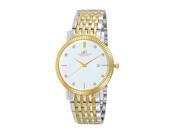 Adee Kaye Men s Swiss Stainless Steel Crystal Watch Two Tone Silver Gold Tone Silver Dial