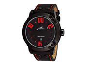 Adee Kaye Mens 10 ATM Sporty Design Color Watch Black tone Black red