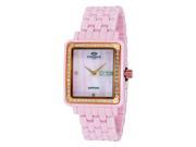 Oniss ON7700 Women s Ceramic Watch with Austrian crystal Rose Tone Pink Case Pink dial White crystals