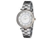 Oniss ON6203 Ladies Stainless Steel and Tungsten Watch Gun metal tone White MOP Dial White stones
