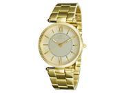 Oniss ON6021 Ladies Stainless Steel and Crystal Watch Gold tone Gold dial White Crystals