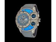 AdeeKaye AK8001 Mens Stainless Steel with Carbon Fiber Overlay 10 ATM Sports Design Chronograph Timepiece Gray Gray blue