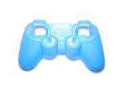 Blue Protective Silicone Gel Soft Skin Case Cover Pouch for Sony PS2 PS3 Controller