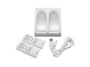 Charger Dock Station 2 Battery Packs for Nintendo Wii Remote Controller