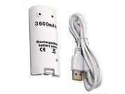 3600mAH Rechargeable Battery Charger Cable for Nintendo Wii Remote Controller