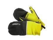 Craft Hybrid Weather Gloves Yellow Black LG Large Cool Weather Gloves