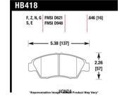Hawk HB418F.646 Fits ACURA 2013 2014 ILX HYBRID L4 1.5 Position Front 200