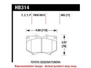 Hawk HPS Brake Pads HB314F.665 DS Fits:TOYOTA 2001 - 2002 SEQUOIA Position: F Hawk HPS Brake Pads HB314F.665 DS Fits:TOYOTA 2001 - 2002 SEQUOIA Position: F