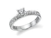 0.75 Carat Round Diamond Solitaire Engagement Ring in 14k white gold IJ I1 I2