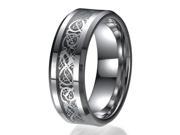 8MM Comfort Fit Black Inlay Tungsten Mens Wedding Ring Sizes 9 to 13