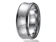 8mm Celtic Dragon Unisex Tungsten Wedding Ring Sizes 9 to 13