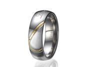 6mm Unisex Half Heart Comfort Fit Titanium Wedding Band Ring Real Love Sizes 4.5 to 9.5