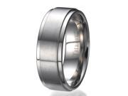 8MM High Polish Matte Finish Men s Titanium Ring Wedding Band Sizes 9 to 13