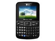 LG C297 Unlocked GSM Quad Band Dual SIM Phone with QWERTY Camera and Bluetooth Black