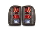 93 00 Ford Ranger Tail Lights LED Chrome Housing Smoke Lens Tail Lamp PAIR