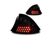 01 03 Honda Civic 2 Door Coupe LED Tail Lights Black Smoke Rear Lamps PAIR