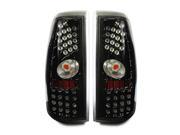 99 06 Chevy Silverado LED Tail Lights Glossy Black Housing Clear Lens Rear Lamps PAIR