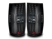 07 12 Chevy Suburban LED Tail Lights Black Housing Smoke Lens Rear Lamps PAIR