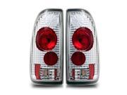 97 03 Ford F 150 Tail Lights Style Side Chrome Housing Clear Lens Tail Lamp PAIR