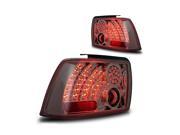 99 04 Ford Mustang Tail Lights LED Chrome Housing Smoke Lens Tail Lamps PAIR