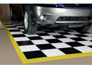 7 5 x17 75 mil PVC Ceramic Texture Black White Checker With Yellow Border