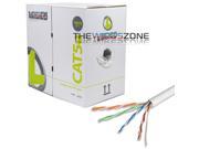 CAT5E UTP White Solid Wire Bulk Ethernet LAN Network RJ45 24 AWG 1000 Cable