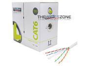 CAT6 Bulk White Communication Ethernet Network 1000 Feet 23 AWG Pull Box Cable