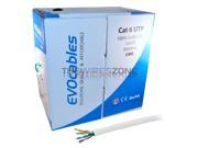 CAT6 UTP 100% Solid Copper 1000 Feet 550MHz 23 AWG CMR White ETL Ethernet Cable