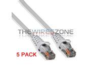 CAT6 24 Gauge White 25 Feet 550Mhz UTP Patch Ethernet Network Cable Wire 5 pk