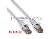 CAT6 24 Gauge White 25 ft 550Mhz UTP Patch Ethernet Network Cable Wire 10 pk