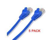 CAT5e 24 Gauge Blue 50 Feet 350Mhz UTP Patch Ethernet Network Cable Wire 5 pk