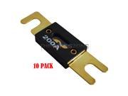 10 x High Quality Gold Plated 200 Amp 200A Car Audio ANL Fuse 10 pack New