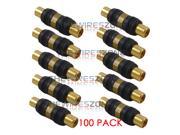 High Quality Gold Plated RCA Female to Female Barrel Connector Adapter 100 pk