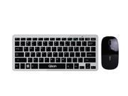 Qisan D1000 2.4GHz Wireless 800~1000~1200DPI Switch 78 Keyboard and Mouse Set Black Silver