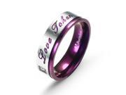 Merdia Stainless Steel Charming Purple Finger Ring for Man USA SIZE 10