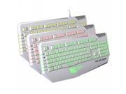 Dare u Judges 3 Colors LED Illuminated Ergonomic Multimedia Backlight Backlit USB Wired Gaming Keyboard White
