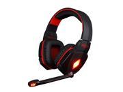 Qisan G4000 Headphone 3.5mm Over Ear Gaming Volume Control with Microphone Stereo for PC Red Black