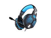 Qisan G1100 Vibration Function Professional Gaming Headphones with Mic Stereo Bass Breathing LED Light for PC Gamer Black Blue