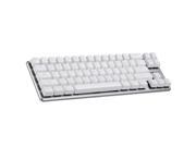 Qisan Gaming Keyboard Mechanical Backlit Wired Keyboard US Layout Black Switch 68 Keys Mini Design white silver color