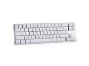 Qisan 68 Keys Mini Mechanical Keyboard Gaming Keyboard Blue Switch Design Gaming Wired Keyboard White Silver