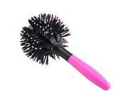 New 3D Bomb Curl Brush Styling Salon Round Hair Curling Curler Comb Tool Pink