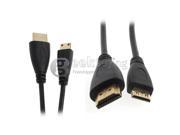 Geek Buying 1.5M Mini HDMI to HDMI cables 1.3 1.4 Version with Gold Plated Connector Black