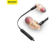 Awei ES 10TY Noise Isolation In ear Earphones with Microphone 3.5MM Plug Gold