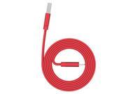 USAMS Yuet Series 8Pin Charging Cable 1 Meter Data Transfer Line Easy Storage Compatible For Apple Devices Red