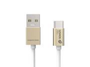 Wsken Type C 3.0 Charging Data Sync Cable Fast Charge 1 Meter Metal Cable For Devices With Type C Connector Gold