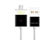 Wsken Magnetic Double Alloy Micro USB Charging Cable For Android Phones And Tablets Black
